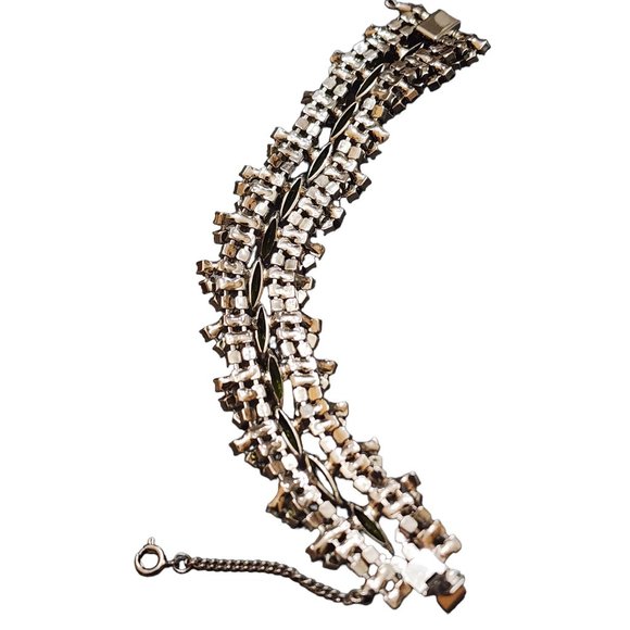 Vintage Amazing Tricolor Dimensional Rhinestone Bracelet (A2345) - Picture 4 of 5